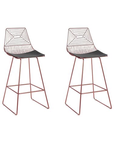 Set mit 2 Barstühlen BISBEE Metall Roségold