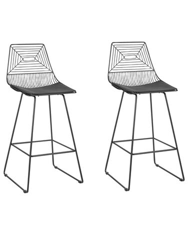Set mit 2 Barstühlen BISBEE Metall Schwarz