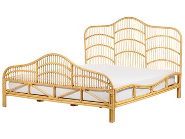 Bett mit Lattenrost Rattan DOMEYROT 180 x 200 cm Hellbraun