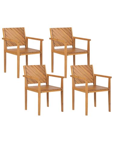 Gartenstuhl 4er Set BARATTI Akazienholz Braun