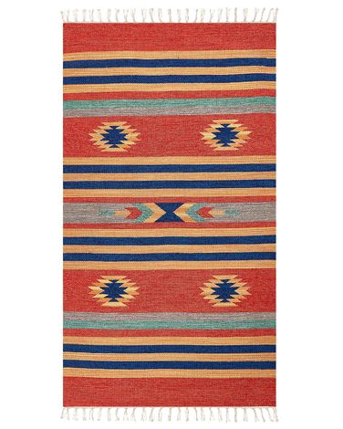 Teppich HATIS Bunt 80 x 150 cm Baumwolle Kelim