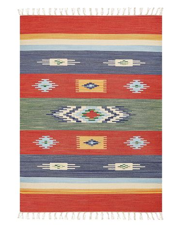 Teppich KAMARIS Bunt 140 x 200 cm Baumwolle Kelim