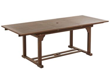 Ausziehbarer Gartentisch AMANTEA 160/220 cm 90 cm Akazienholz Dunkelbraun