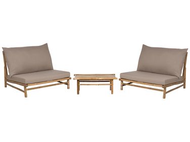 Lounge Set mit Tisch 2-Sitzer TODI Taupe Bambus