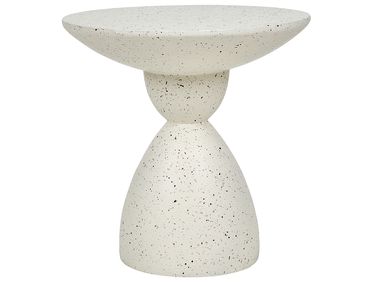 Beistelltisch CAFFI 50 cm 50 cm Terrazzo Optik Cremeweiß