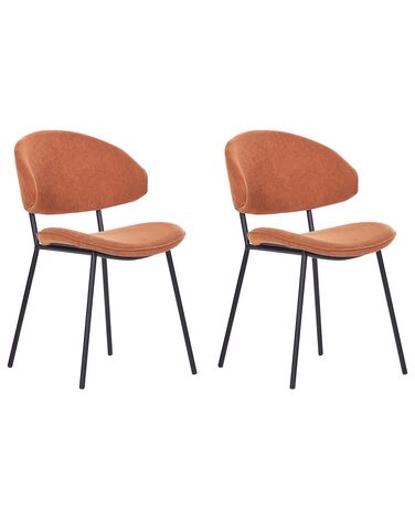 Esszimmerstuhl 2er Set KIANA Stoff Orange
