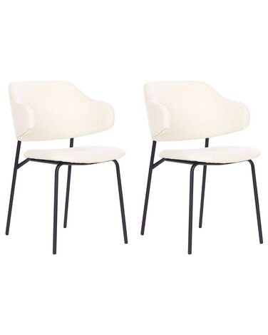 Esszimmerstuhl 2er Set KENAI Stoff Hellbeige