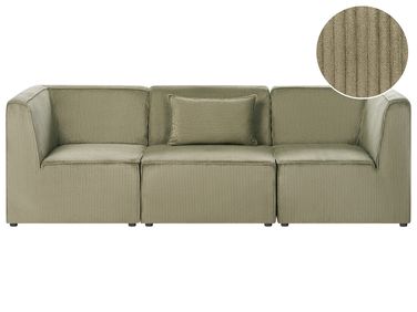 Modulsofa 3-Sitzer LEMVIG Grün Cord
