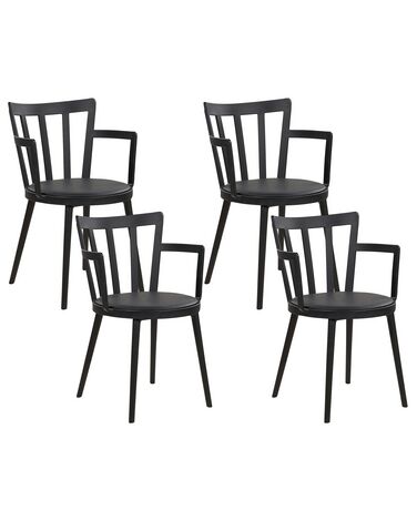 Esszimmerstuhl 4er Set MORILL Schwarz