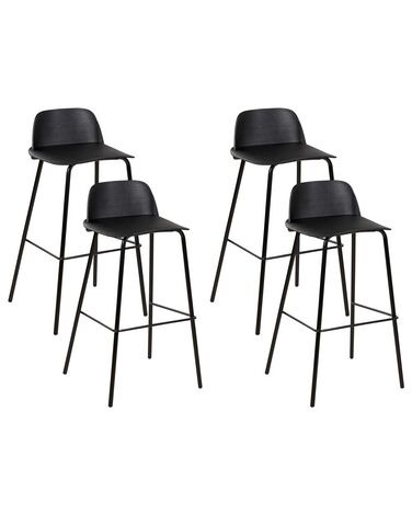 Set mit 4 Barstühlen MORA Schwarz