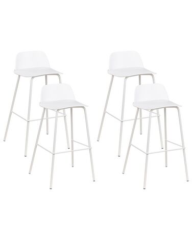 Set mit 4 Barstühlen MORA Weiß