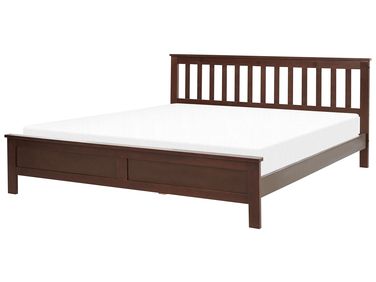 Bett mit Lattenrost Kiefernholz MAYENNE 180 x 200 cm Dunkelbraun