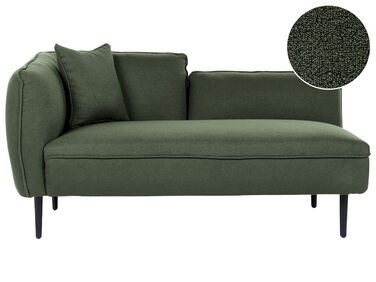 Linksseitige Chaiselongue CHEVANNES Bouclé Dunkelgrün