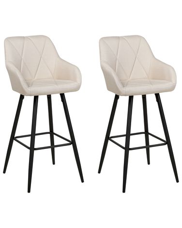Set mit 2 Barstühlen DARIEN Hellbeige