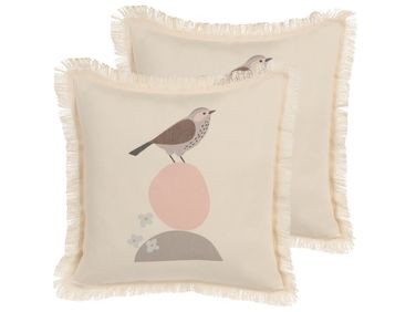 Dekokissen 2er Set WATTLE 60 x 60 cm Hellbeige Tiermuster