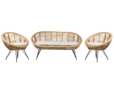 Garden Sofa Set 4 Seater MARATEA Natural Rattan