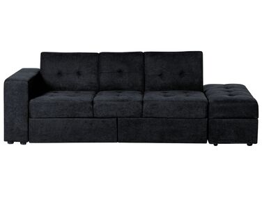 Schlafsofa 3-Sitzer FALSTER Stoff Schwarz mit Stauraum