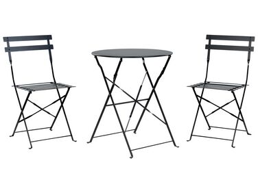 Bistro Set klappbar FIORI Metall Schwarz