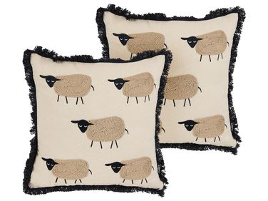 Dekokissen 2er Set BANNU Bouclé 45 x 45 cm Beige