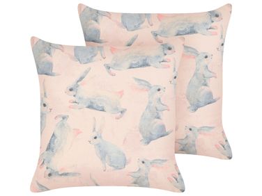 Dekokissen 2er Set RATIBIDA Baumwolle 45 x 45 cm Rosa