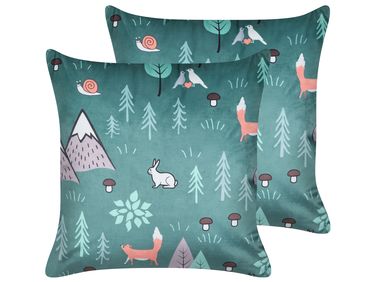 Dekokissen 2er Set FOOTHILL Samtstoff 45 x 45 cm Mintgrün