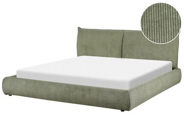 Waterbed Corduroy VINAY 180 x 200 cm (EU Super King) Olive Green