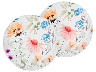 Gartenkissen 2er Set MONESI Blumenmuster 40 x 40 cm Bunt