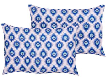 Gartenkissen 2er Set CERIANA Tiermuster 40 x 60 cm Blau