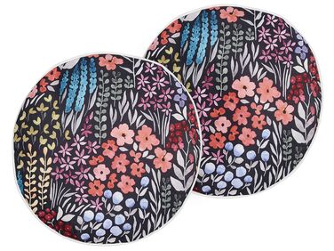Gartenkissen 2er Set CASTELARO Blumenmuster 40 x 40 cm Bunt
