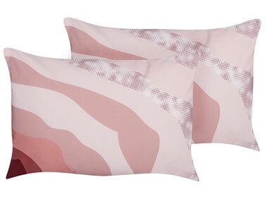 Gartenkissen 2er Set CAMPEI Abstraktes Muster 40 x 60 cm Rosa