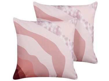 Gartenkissen 2er Set CAMPEI Abstraktes Muster 45 x 45 cm Rosa