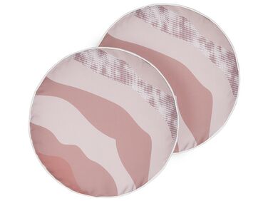 Gartenkissen 2er Set CAMPEI Abstraktes Muster 40 x 40 cm Rosa