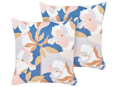 Gartenkissen 2er Set VEREZZI Blumenmuster 45 x 45 cm Bunt