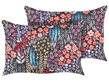 Gartenkissen 2er Set CASTELARO Blumenmuster 40 x 60 cm Bunt