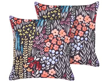 Gartenkissen 2er Set CASTELARO Blumenmuster 45 x 45 cm Bunt