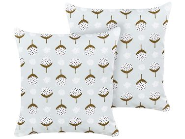 Gartenkissen 2er Set CUNEO Geometrisches Muster 45 x 45 cm Grün