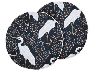 Gartenkissen 2er Set PIANAZZO Tiermuster 40 x 40 cm Schwarz