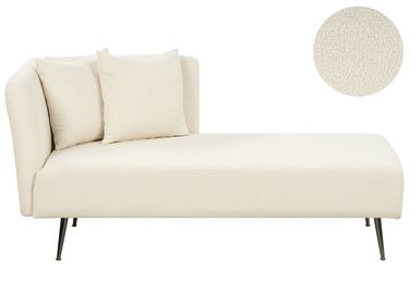 Linksseitige Chaiselongue RIOM Bouclé Cremeweiß