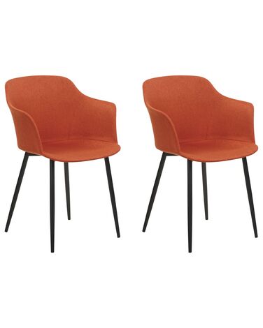 Esszimmerstuhl 2er Set ELIM Stoff Orange
