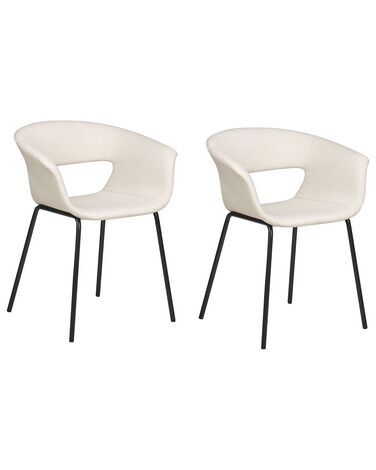 Esszimmerstuhl 2er Set ELMA Stoff Hellbeige