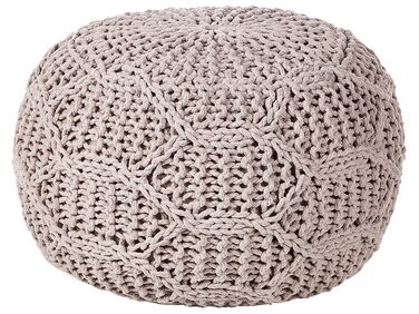 Pouffe Macramé TRIMAN Cotton Taupe