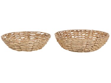 Dekoschalen 2er Set DALAT Geflecht Naturfarben