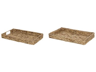 Dekotablett 2er Set KONTUM Geflecht Naturfarben