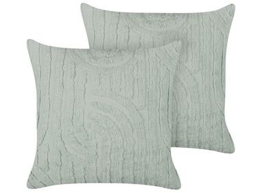 Dekokissen 2er Set TELLIMA Baumwolle 45 x 45 cm Mintgrün Geometrisches Muster