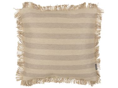 Dekokissen CIRSIUM Jute 45 x 45 cm Beige Streifenmuster