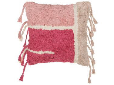 Dekokissen BISTORTA Baumwolle 45 x 45 cm Rosa Geometrisches Muster