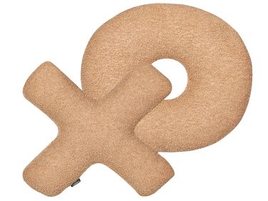 Dekokissen 2er Set HESPERIS Bouclé Hellbraun Ohne Muster