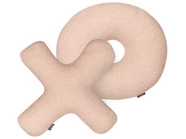 Dekokissen 2er Set HESPERIS Bouclé Pastellrosa Ohne Muster