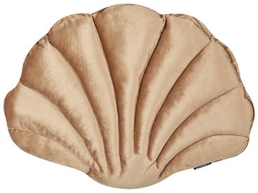 Dekokissen CONSOLIDA Samtstoff 47 x 35 cm Sandbeige Ohne Muster