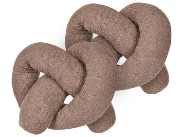 Dekokissen 2er Set GLADIOLUS Bouclé 172 x 14 cm Braun Ohne Muster